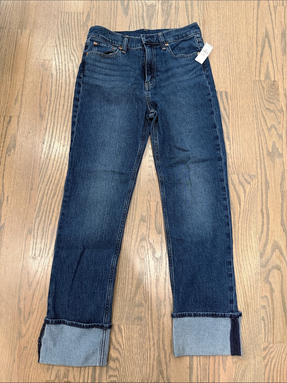 Women's Gap Dark Blue High-Rise Cuffed Jeans